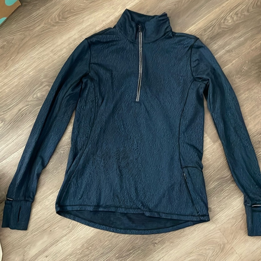 Lululemon Outrun Half Zip Long Sleeve Spray Jacquard Alberta Lake Size 8 Rulu